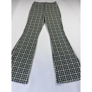 ASOS Green and Black Plaid Pants, Flare, Split sides Size 6